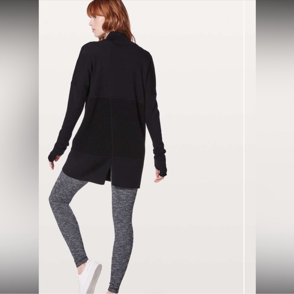Lululemon Sit In Lotus Sweater Cardigan Wrap II Black Size 6 - Picture 4 of 11